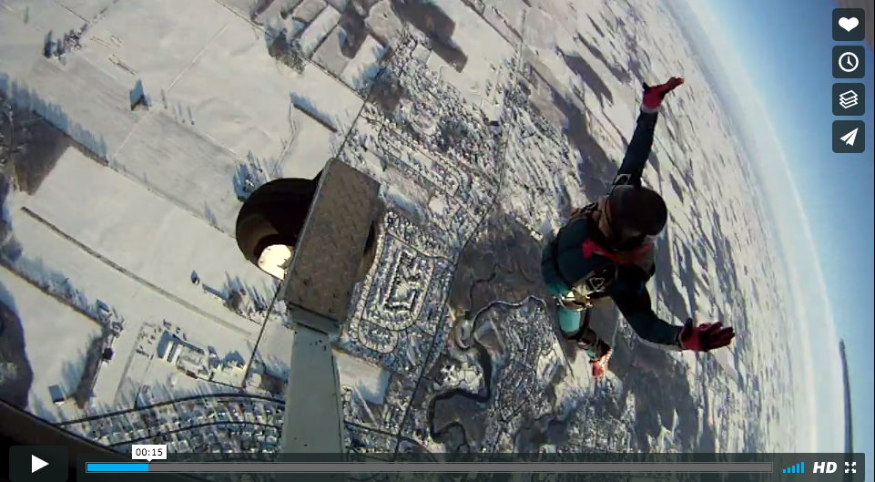 Skydiver leaps from a plane on New Years Day with Skydive Tecumseh