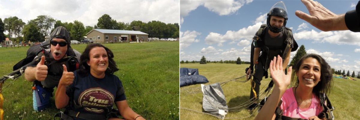 skydiving landing