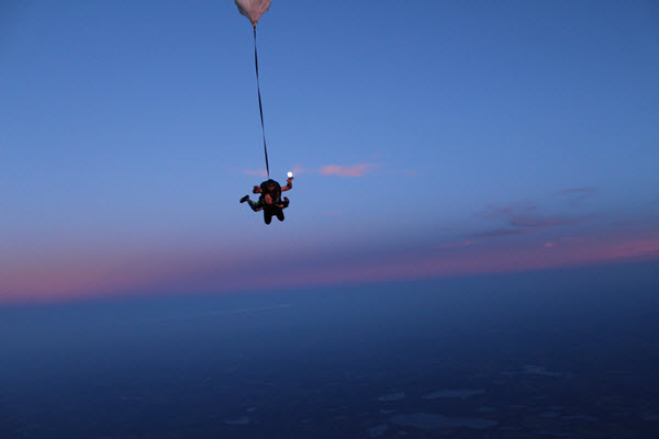 Tandem Skydiving At Night, Skydive Tecumseh