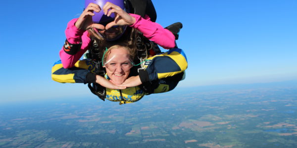 skydiving stress reducing activity